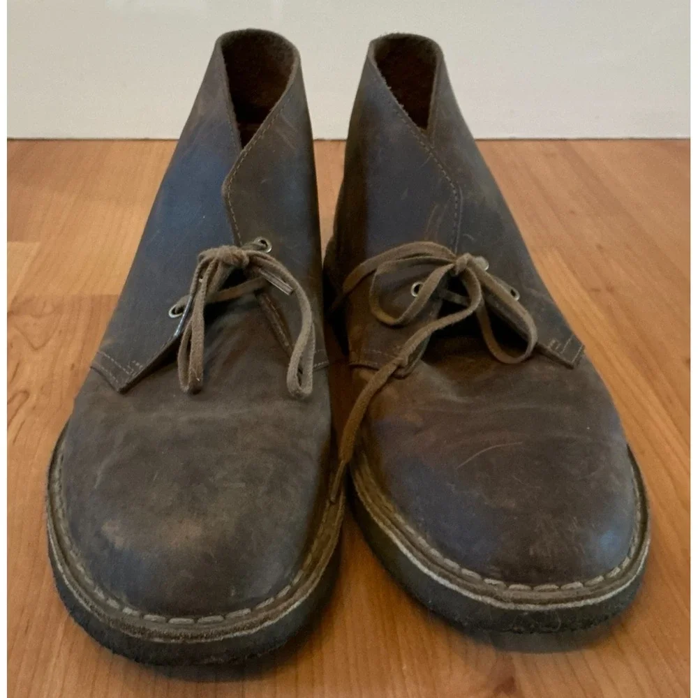 Clarks Originals Desert‎ Boots Mens 9 Brown Leather Crepe Sole Chukka Shoes